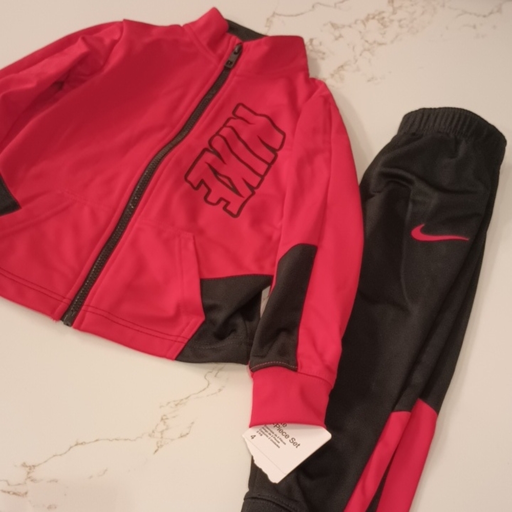 NWT Nike Boys Red and Black Track Suit